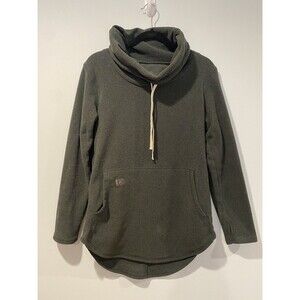 Deso Supply Sweater Womens Small Olive Sweatshirt Tallac Pullover Cowl Neck